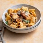 Pasta met kip en spinazie
