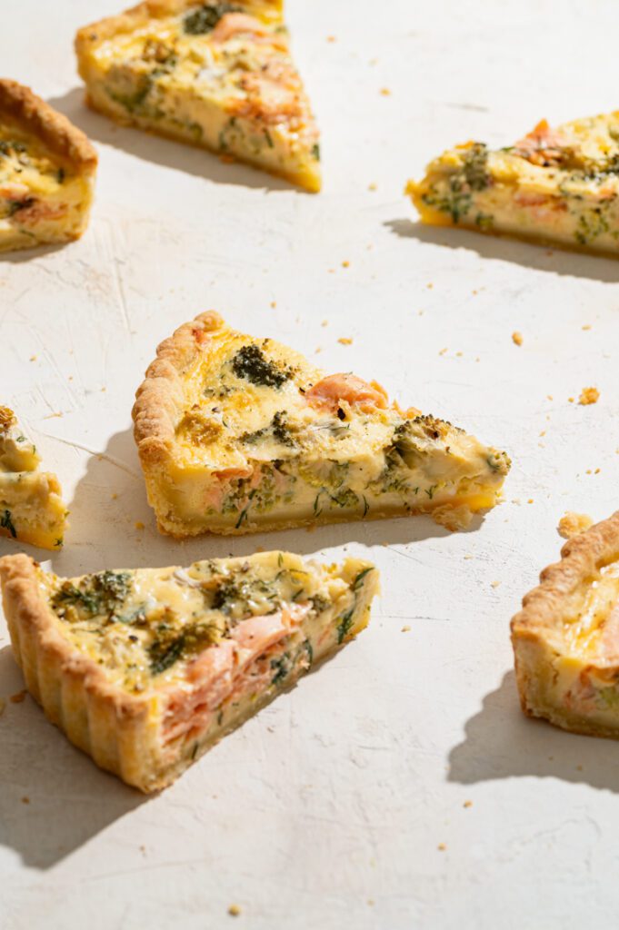 Zalm en broccoli quiche