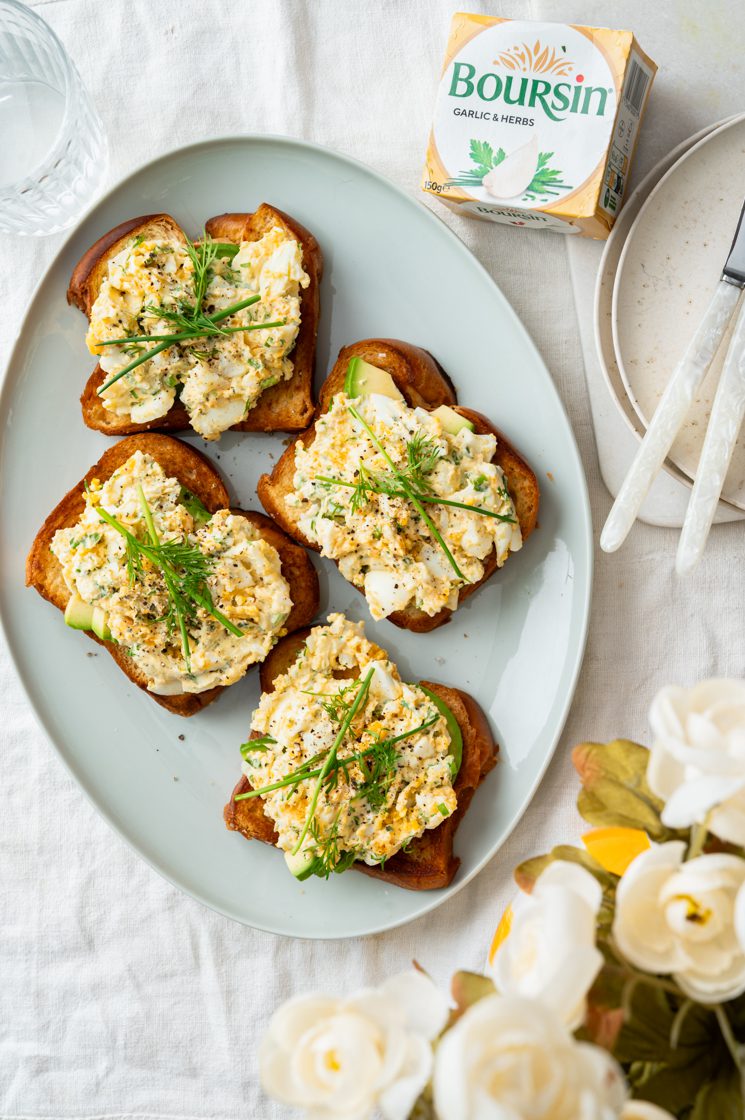 Boursin eiersalade op brioche