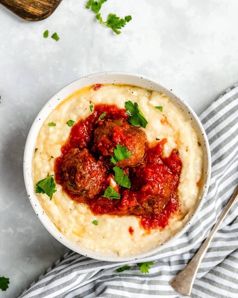 Griekse gehaktballen met puree