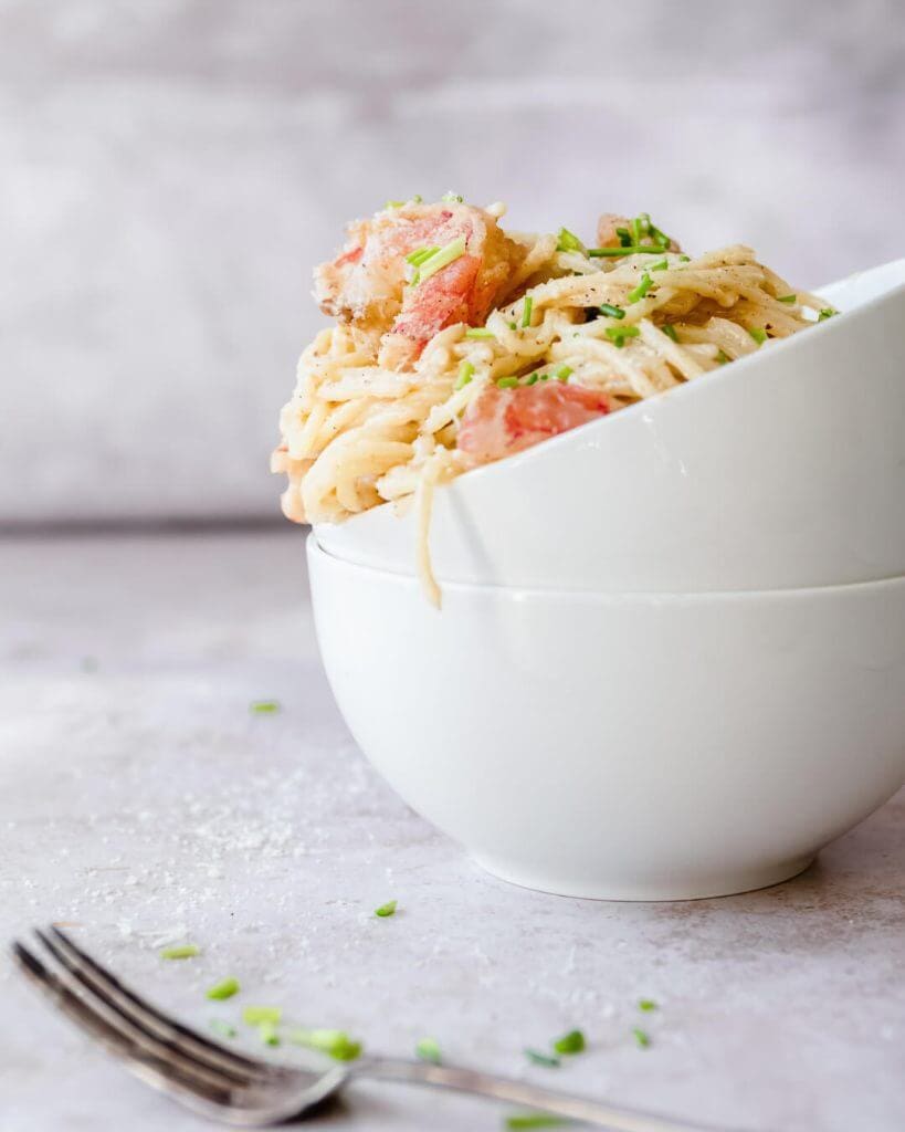 spaghetti garnalen bisque