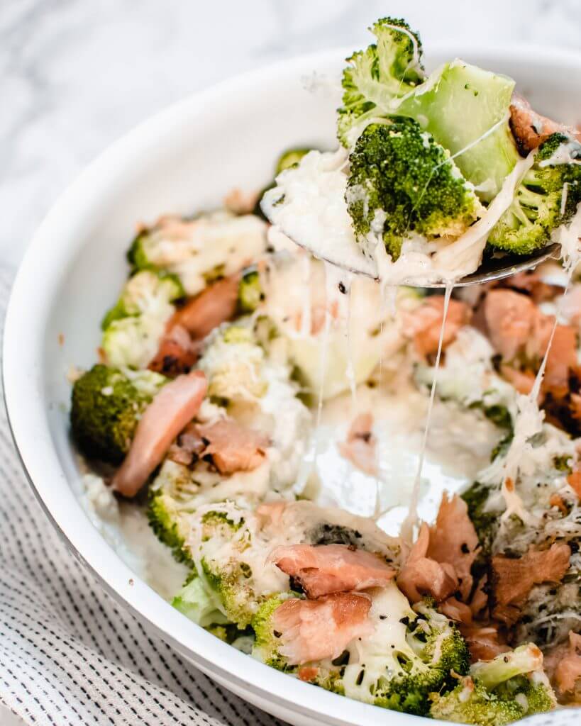 broccoli gratin met warmgerookte zalm