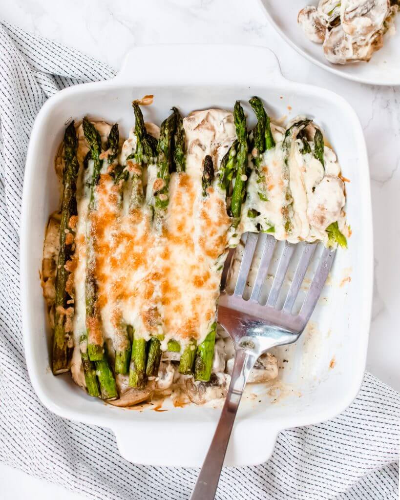 asperge champignon gratin