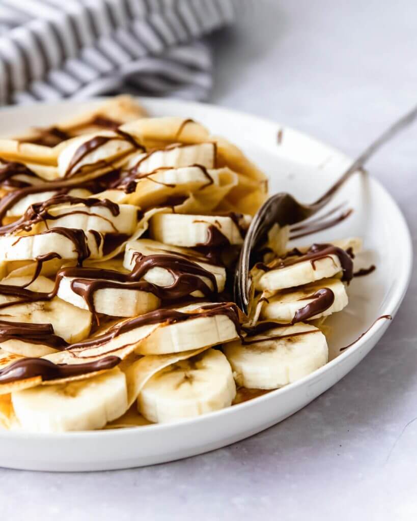 Flensjes met banaan en nutella