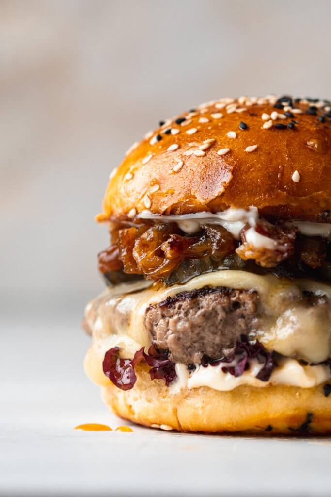 cheeseburger met bacon- uienjam
