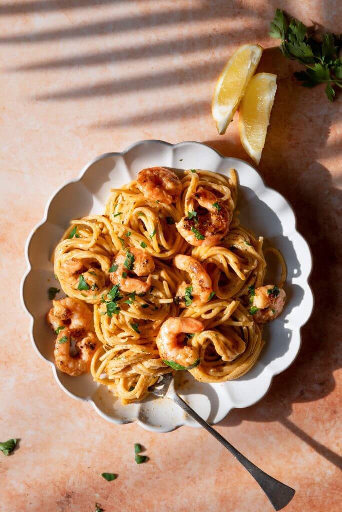 Bang Bang spaghetti met garnalen