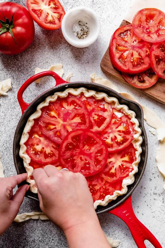 Quiche met tomaat en geitenkaas