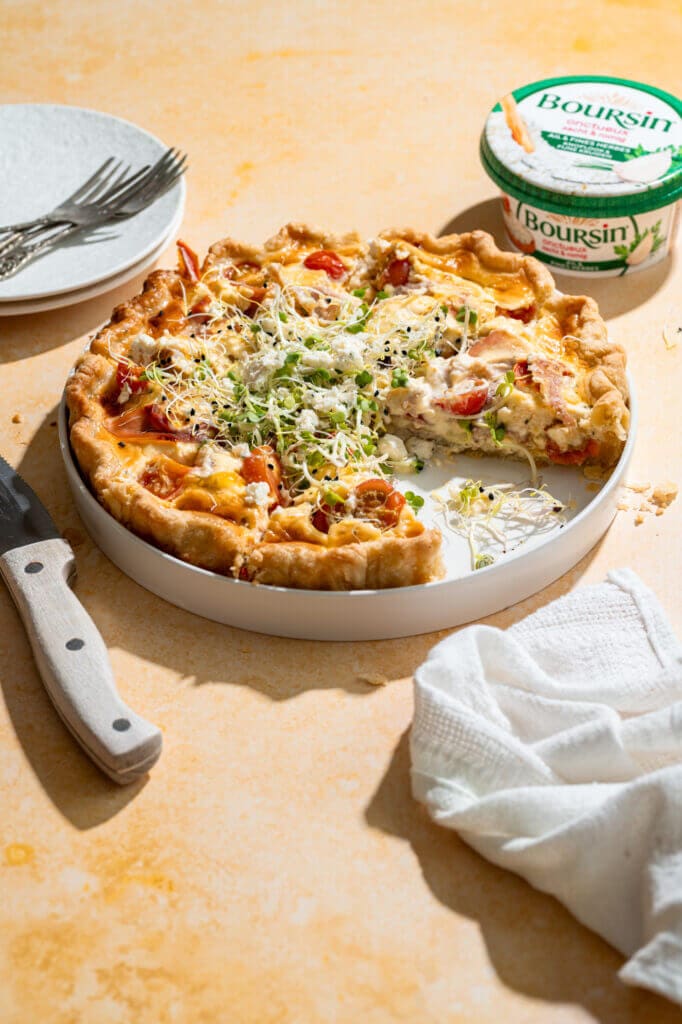 Quiche met Boursin, cherrytomaat en prosciutto