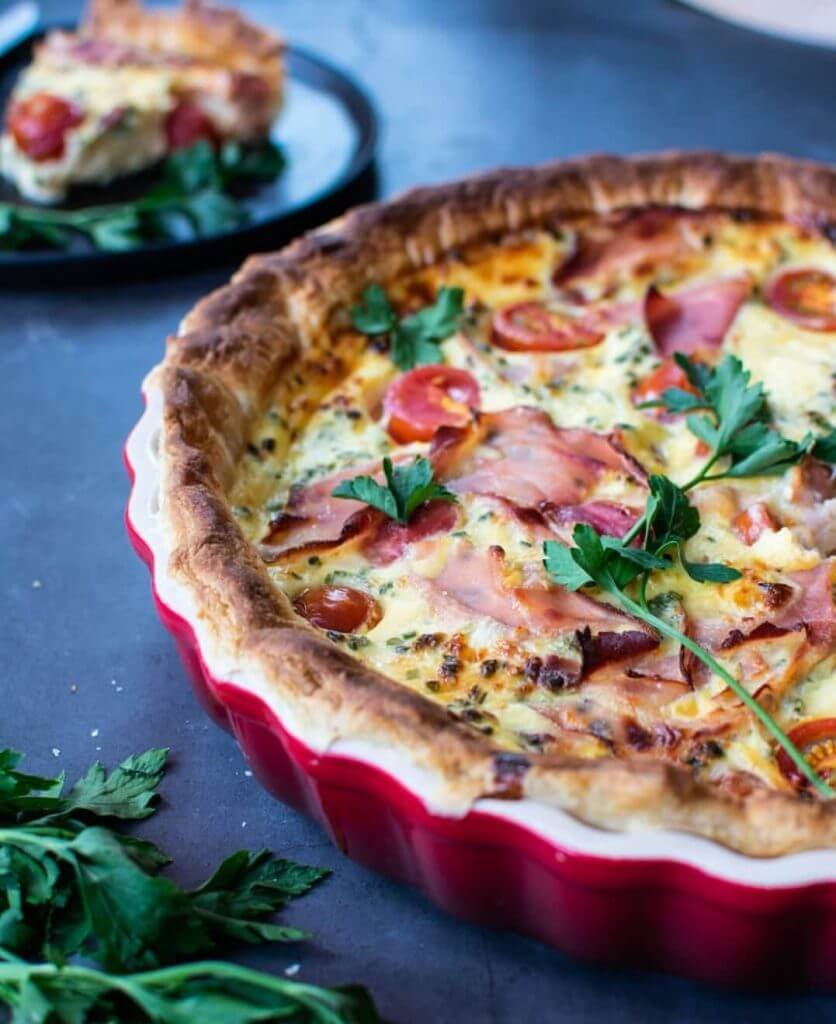 quiche met ham en groenten