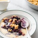 Crumble met custard