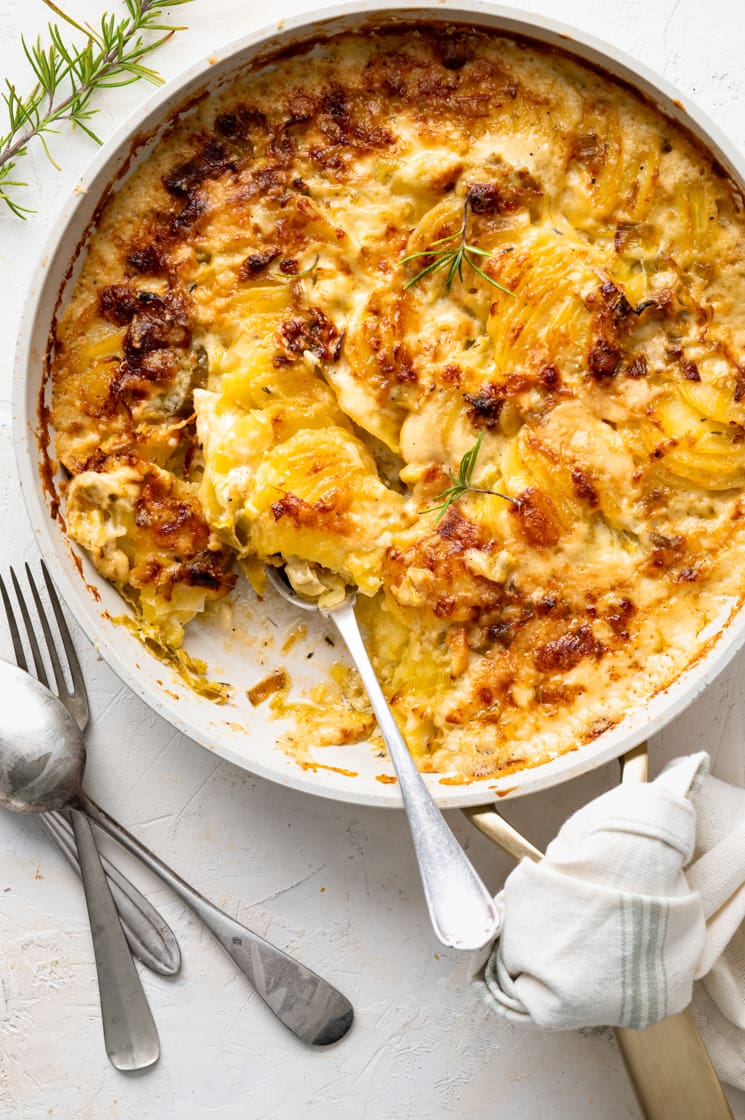 Aardappel prei gratin