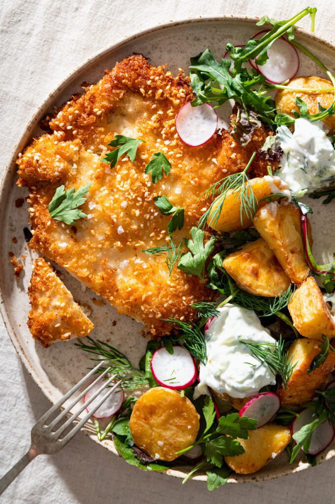 Krokante parmezaan sesam kip
